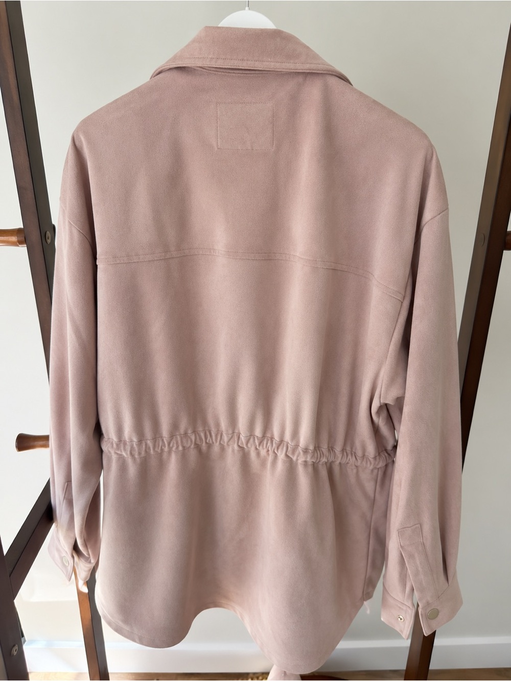Blank NYC Suede-Style Drawstring Utility Jacket - Blush - Picture 4 of 6